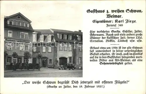 Weimar Thueringen Gasthaus zum weissen Schwan / Weimar /Weimar Stadtkreis