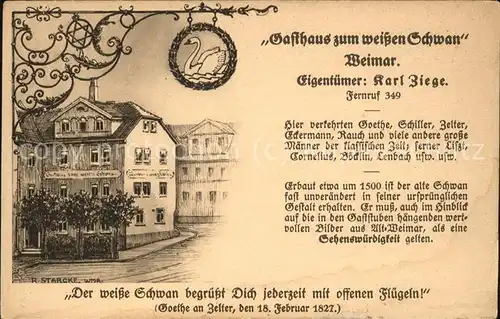 Weimar Thueringen Gasthaus zum weissen Schwan / Weimar /Weimar Stadtkreis
