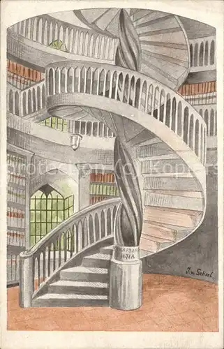 Weimar Thueringen Freistehende Wendeltreppe Bibliothek / Weimar /Weimar Stadtkreis