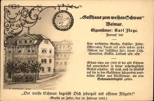 Weimar Thueringen Gasthaus zum weissen Schwan / Weimar /Weimar Stadtkreis