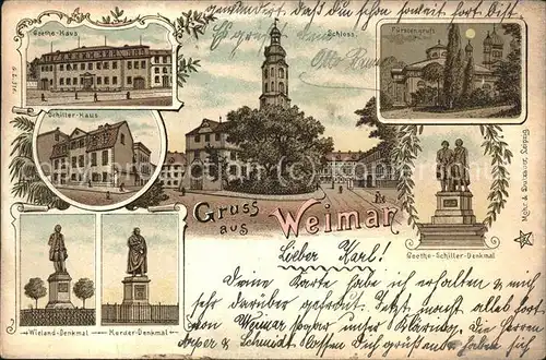 Weimar Thueringen Fuerstengruft Goethe-Schiller Denkmal Schiller Haus  / Weimar /Weimar Stadtkreis