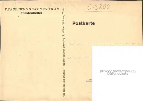 Weimar Thueringen Fuestenkeller Kuenstlerkarte / Weimar /Weimar Stadtkreis