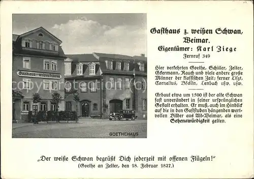 Weimar Thueringen Gasthaus z. weissen Schwan  / Weimar /Weimar Stadtkreis