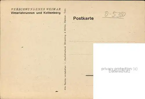 Weimar Thueringen Kuenstlerkarte Halboth-Wmr. Vimariabrunnen Kettenberg / Weimar /Weimar Stadtkreis