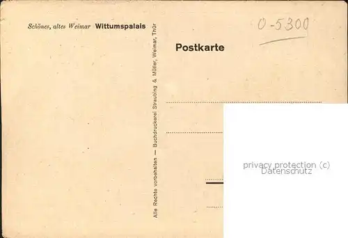 Weimar Thueringen Wittumspalais Kuenstlerkarte / Weimar /Weimar Stadtkreis