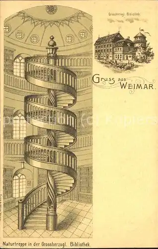 Weimar Thueringen Wendeltreppe Grossherzogl. Bibliothek / Weimar /Weimar Stadtkreis