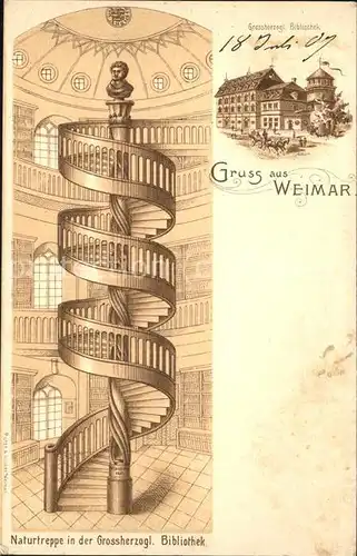 Weimar Thueringen Grossherzogl. Bibliothek Wendeltreppe / Weimar /Weimar Stadtkreis