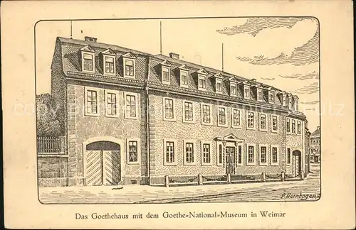 Weimar Thueringen Kuenstlerkarte Goethe-National-Museum / Weimar /Weimar Stadtkreis