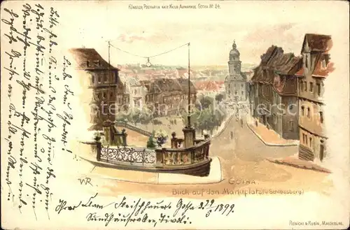 Gotha Thueringen Markplatz Schlossberg / Gotha /Gotha LKR