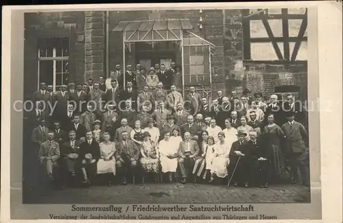 Friedrichswerth Gotha Sommerausflug Gruppenfoto Saatzuchtwirtschaft Kat. Friedrichswerth Gotha