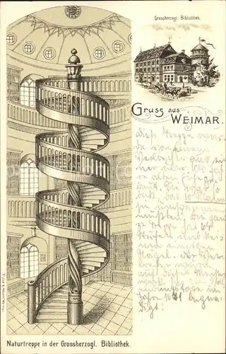 Weimar Thueringen Grossherzogl. Bibliothek Wendeltreppe / Weimar /Weimar Stadtkreis