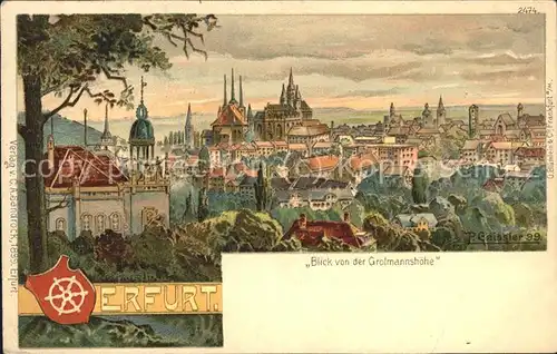 Erfurt Grolmannshoehe Kuenstlerkarte P. Geissler 99 Kat. Erfurt