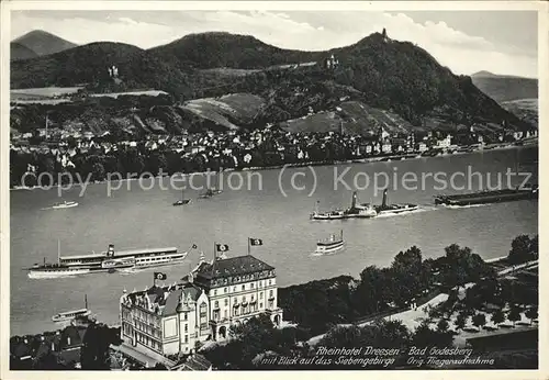 Dressen Rheinhotel Siebengebirge Fliegeraufnahme Dampfschiffe Kat. Weiler Simmerberg