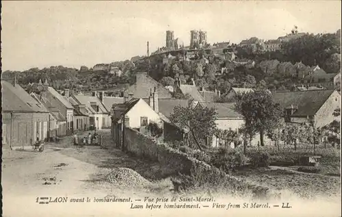 Laon Aisne avant le bombardement
Vue prise de Saint-Marcel / Laon /Arrond. de Laon