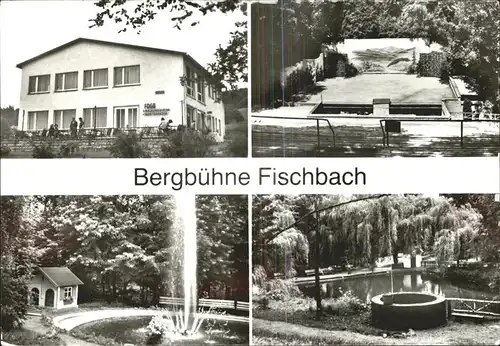 Fischbach Emsetal FDGB Erholungsheim Park Terrasse Springbrunnen Kat. Emsetal