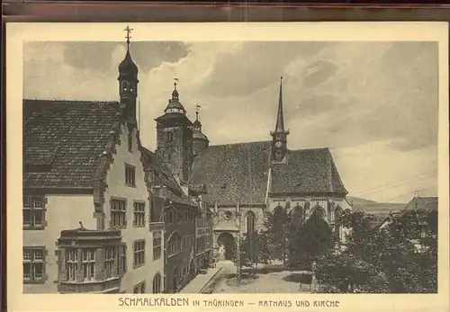 Schmalkalden Rathaus und Kirche Kat. Schmalkalden