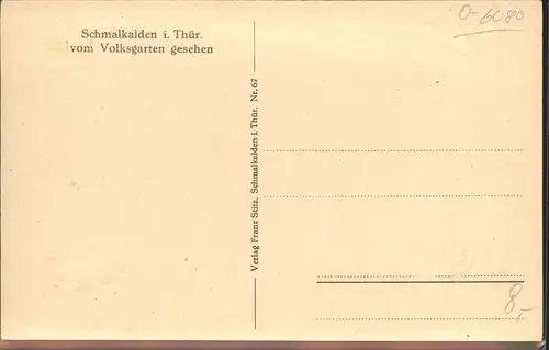 Schmalkalden Blick vom Volksgarten Kirche Kat. Schmalkalden