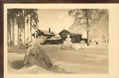 Brotterode Waldschaenke Dreiherrenstein im Winter Kat. Brotterode