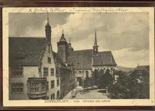 Schmalkalden Rathaus und Kirche Kat. Schmalkalden