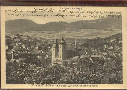 Schmalkalden Panorama mit Kirche Feldpost Kat. Schmalkalden
