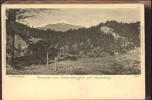 Friedrichroda Panorama vom Simmelsbergfels Inselsberg Kat. Friedrichroda
