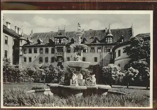 Meiningen Thueringen Altes Schloss Brunnen Kat. Meiningen