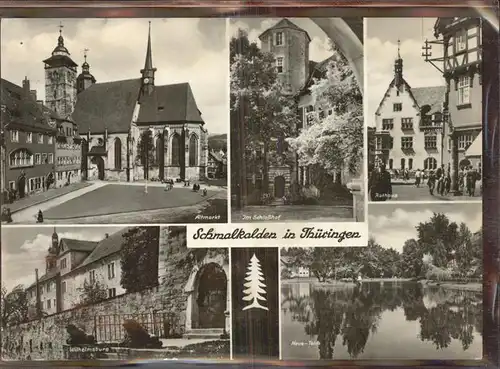 Schmalkalden Altmarkt Schlosshof Rathaus Wilhelmsburg Teich Kat. Schmalkalden