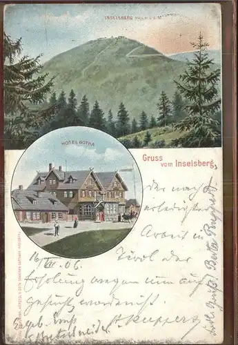 Inselsberg Schmalkalden mit Hotel Gotha Kat. Schmalkalden