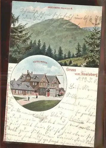 Inselsberg Schmalkalden mit Hotel Gotha Kat. Schmalkalden