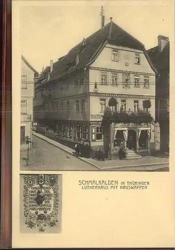 Schmalkalden Lutherhaus mit Hauswappen Kat. Schmalkalden