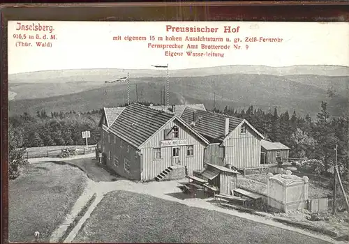 Inselsberg Schmalkalden Preussischer Hof Kat. Schmalkalden