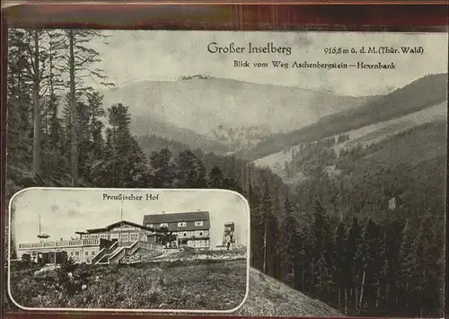 Inselsberg Schmalkalden Panorama Preussischer Hof Kat. Schmalkalden