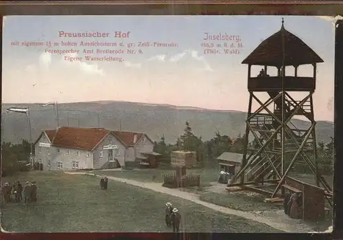 Inselsberg Schmalkalden Preussischer Hof mit Aussichtsturm Kat. Schmalkalden