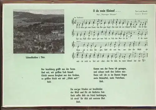 Schmalkalden Panorama Liedtext Kat. Schmalkalden
