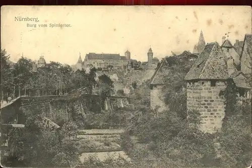 Nuernberg Burg vom Spittlertor Kat. Nuernberg