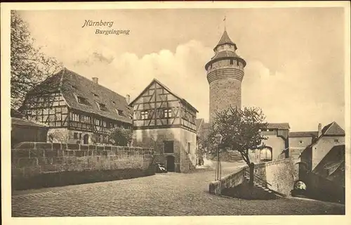 Nuernberg Burgeingang Turm Kat. Nuernberg