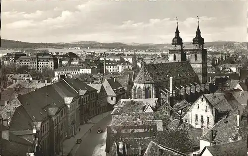Bayreuth Blick vom Schlossturm zur Stadtkirche Kat. Bayreuth