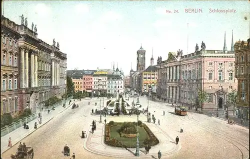 Berlin Schlossplatz Kirche Strassenbahn Kat. Berlin