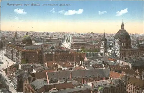 Berlin Panorama Blick vom Rathaus Feldpost Kat. Berlin