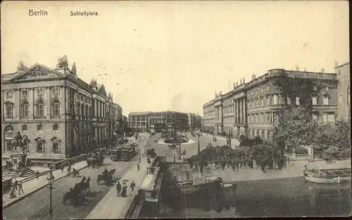 Berlin Schlossplatz Bruecke Pferdedroschke Strassenbahn Kat. Berlin