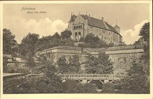 Nuernberg Burg Stadtmauer Bruecke Kat. Nuernberg