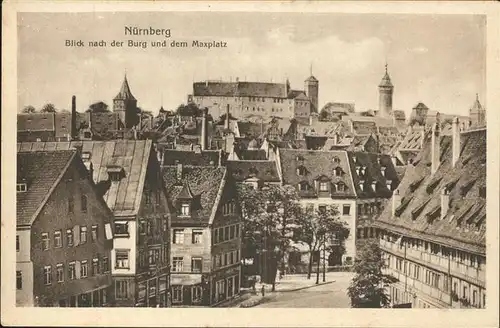 Nuernberg Blick auf Burg und Maxplatz Kat. Nuernberg