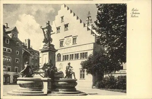 Lindau Bodensee Rathaus Brunnen Kat. Lindau (Bodensee)