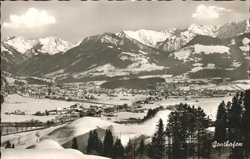 Sonthofen Oberallgaeu Panorama mit Geishorn Rauhhorn Imberger Horn Breitenberg Rotspitze Daumen Allgaeuer Alpen Wintersportplatz Kat. Sonthofen