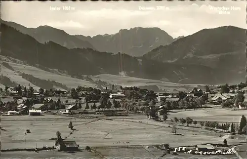 Bad Oy Panorama mit  Allgaeuer Alpen Kindererholungsheim Haus Margit Kat. Oy Mittelberg