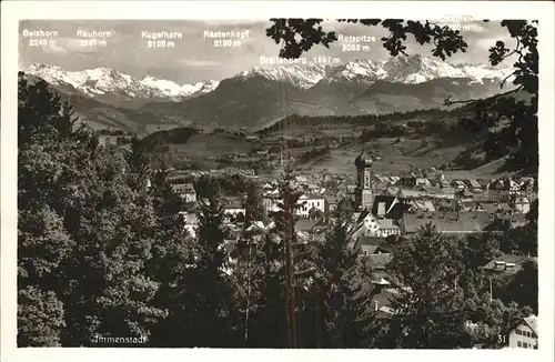 Immenstadt Allgaeu Panorama mit Allgaeuer Alpen Kat. Immenstadt i.Allgaeu