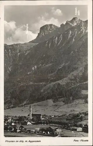 Pfronten Panorama mit Aggenstein Allgaeuer Alpen Hoehenluftkurort Wintersportplatz Kat. Pfronten