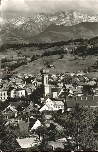 Immenstadt Allgaeu Ortsansicht mit Kirche Grosser Daumen Allgaeuer Alpen Kat. Immenstadt i.Allgaeu