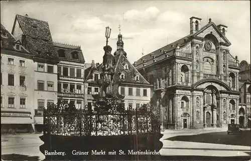 Bamberg Gruener Markt mit St. Martinskirche Kat. Bamberg