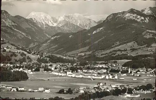 Sonthofen Oberallgaeu Panorama mit Ponten Geishorn Rauhhorn Imberger Horn Allgaeuer Alpen Kat. Sonthofen